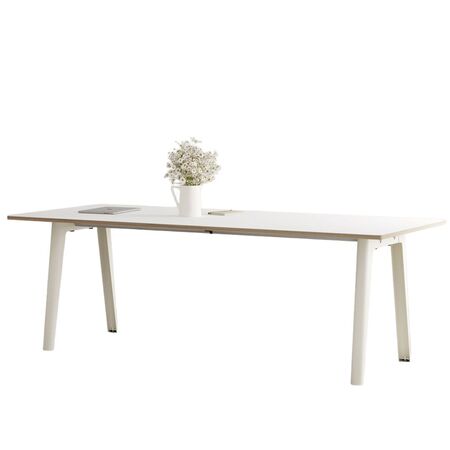 TIPTOE New modern table - White laminate B: 220 cm, Cream White 
