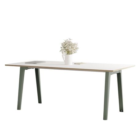 TIPTOE New modern table - White laminate B: 190 cm, Eukalyptusgrau