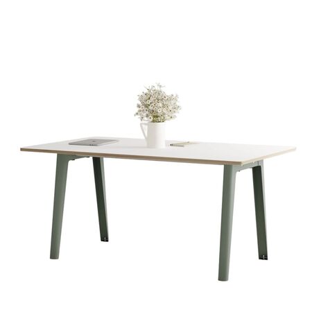 TIPTOE New modern table - White laminate B: 160 cm, Eukalyptusgrau