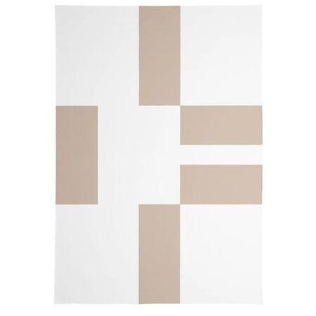 MAANA STUDIOS EF-DC004 Teppich von MAANA STUDIOS L: 140 cm / B: 100 cm, Wollweiss / Camel Beige