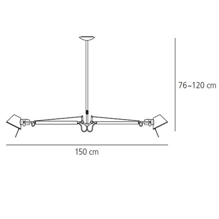 Artemide, Artemide Tolomeo Sospensione 2 Bracci Alluminio Pendelleuchte