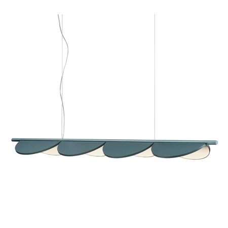 Flos Pendelleuchte Almendra Linear S4 von Flos  Bay Blue Metallized