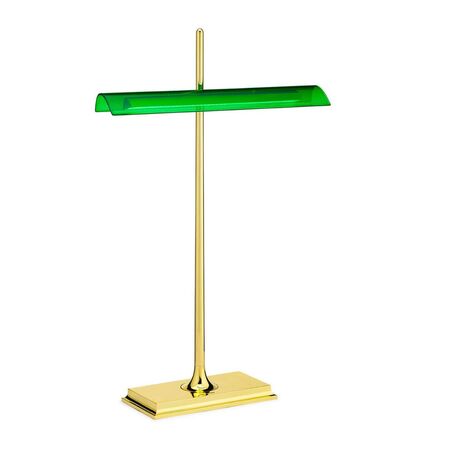 Flos Tischleuchte Goldman von Flos  Brass Body/Green Diffusor