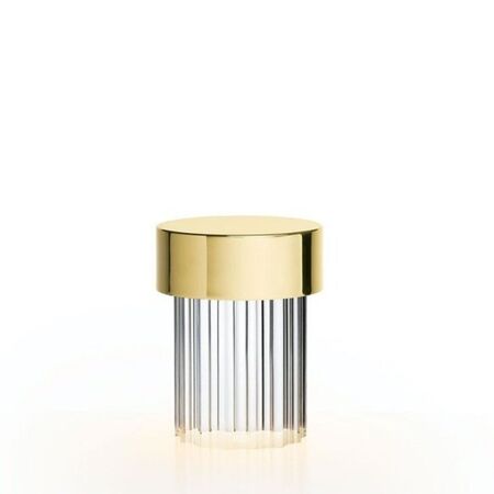 Flos Tischleuchte Last Order von Flos  Hellrosa RAL 3015, Polished Brass, Last Order Fluted