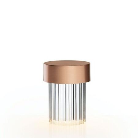 Flos Tischleuchte Last Order von Flos  Hellrosa RAL 3015, Satin Copper, Last Order Fluted