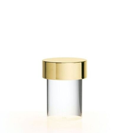 Flos Tischleuchte Last Order von Flos  Hellrosa RAL 3015, Polished Brass, Last Order Clear 
