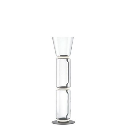 Flos Stehleuchte Noctambule Floor 2 High Cylinders Cone Small Base von Flos  Schwarz