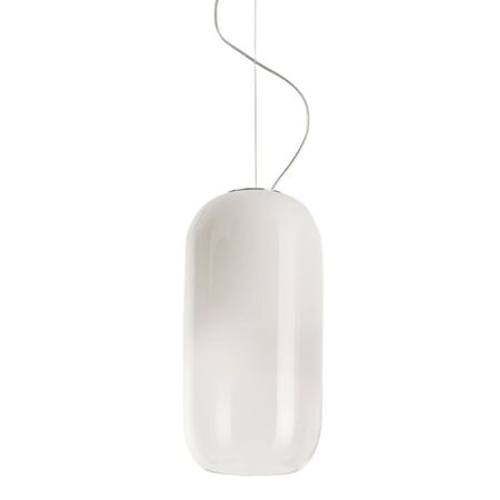 Artemide Artemide Gople Pendelleuchte Hellrosa RAL 3015, Weiss / Weiss, 1405010A, silber
