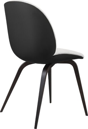 Gubi Beetle Dining Chair - Front Upholstered - Wood Base: Light Boucle 001