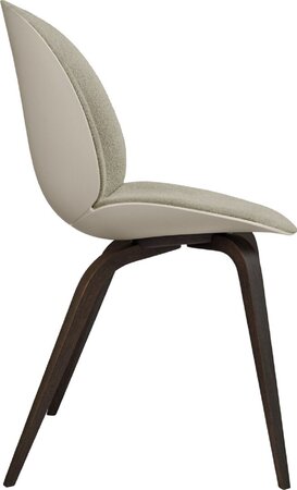 Gubi Beetle Dining Chair - Front Upholstered - Wood Base: Light Boucle 008
