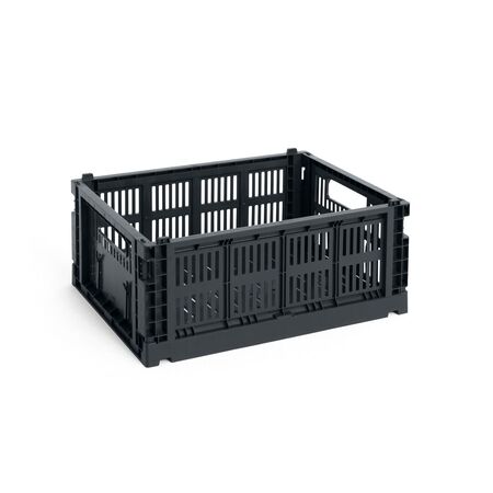 HAY Accessoires HAY Colour Crate M Charcoal, B: 26.5 cm / L: 34.5 cm / H: 14 cm 