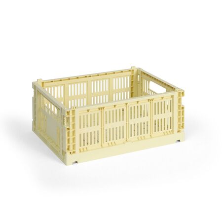HAY Accessoires HAY Colour Crate M Light yellow , B: 26.5 cm / L: 34.5 cm / H: 14 cm 
