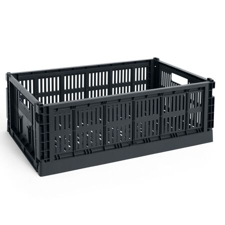 HAY Accessoires HAY Colour Crate L Charcoal , B: 34.5 cm / L: 53 cm / H: 18.5 cm 
