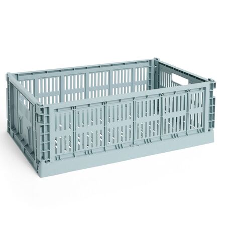 HAY Accessoires HAY Colour Crate L Dusty Blue, B: 34.5 cm / L: 53 cm / H: 18.5 cm 