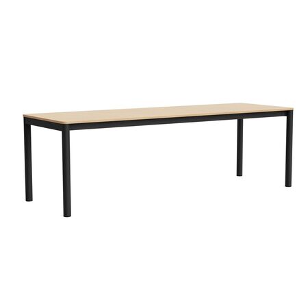 HAY Living Bündiger Esstisch Annex von Hay L: 240 cm, Eiche Wasser lackiert, Charcoal