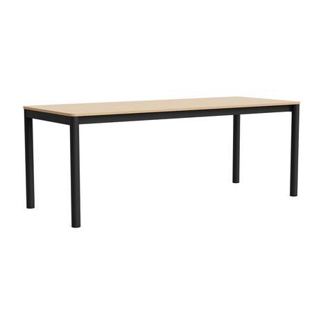 HAY Living Bündiger Esstisch Annex von Hay L: 200 cm, Eiche Wasser lackiert, Charcoal