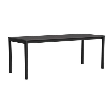 HAY Living Bündiger Esstisch Annex von Hay L: 200 cm, Linoleum Dark Grey, Charcoal