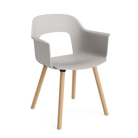 HAY Living Armlehnstuhl mit Holzbeinen Layout 221 von Hay Sky Grey, Natural 