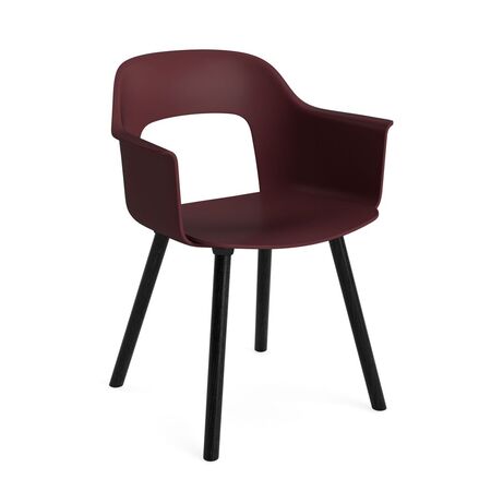 HAY Living Armlehnstuhl mit Holzbeinen Layout 221 von Hay Bordeaux, Black