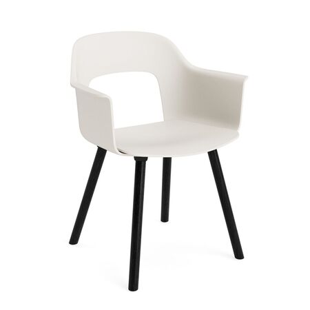 HAY Living Armlehnstuhl mit Holzbeinen Layout 221 von Hay Cream White, Black
