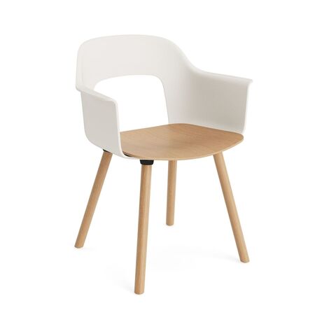 HAY Living Armlehnstuhl mit Holzbeinen Layout 222 von Hay Cream White, Natural 