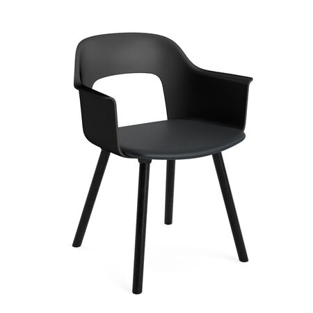 HAY Living Armlehnstuhl mit Holzbeinen und Sitzpolsterung Layout 223 von Hay Black / Grano - Black, Black