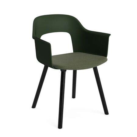 HAY Living Armlehnstuhl mit Holzbeinen und Sitzpolsterung Layout 223 von Hay Bottle Green / Mode - 072 , Black
