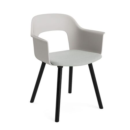 HAY Living Armlehnstuhl mit Holzbeinen und Sitzpolsterung Layout 223 von Hay Sky Grey / Naveli - 113, Black