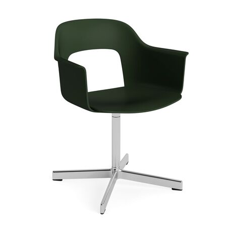 HAY Living Armlehnstuhl mit Drehgestell Layout 231 von Hay Bottle green, Aluminium poliert