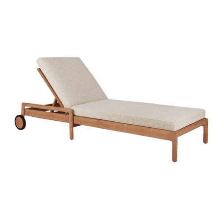 Ethnicraft Jack verstellbarer Liegestuhl für Draußen Teak / Natural / Dicke Unterlage