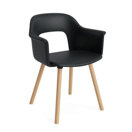 HAY Living Armlehnstuhl mit Holzbeinen und Vollpolsterung Layout 224 von Hay Natural, Grano -  Black