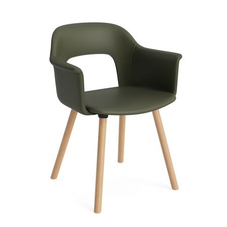 HAY Living Armlehnstuhl mit Holzbeinen und Vollpolsterung Layout 224 von Hay Natural, Grano - Caper green