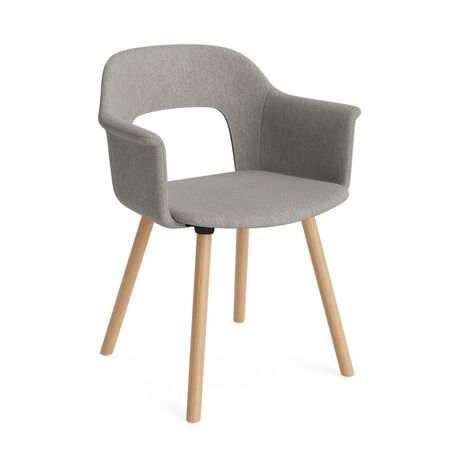 HAY Living Armlehnstuhl mit Holzbeinen und Vollpolsterung Layout 224 von Hay Natural, Turf - Light grey 