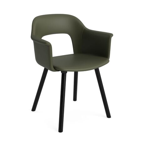 HAY Living Armlehnstuhl mit Holzbeinen und Vollpolsterung Layout 224 von Hay Black, Grano - Caper green