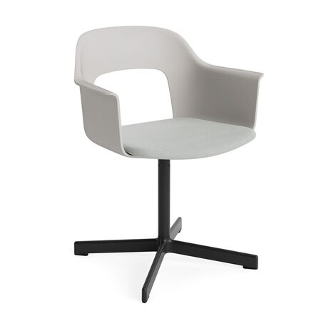 HAY Living Armlehnstuhl mit Drehgestell und Sitzpolsterung Layout 233 von Hay Sky Grey / Naveli - 113, Schwarz pulverbeschichtet Aluminium