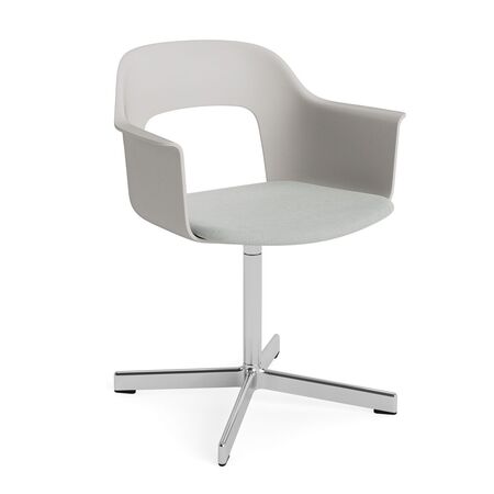 HAY Living Armlehnstuhl mit Drehgestell und Sitzpolsterung Layout 233 von Hay Sky Grey / Naveli - 113, Aluminium poliert