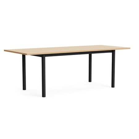HAY Living Überhang Esstisch Annex von Hay L: 220 cm, Eiche Wasser lackiert, Charcoal