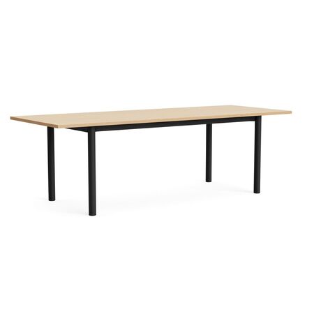 HAY Living Überhang Esstisch Annex von Hay L: 240 cm, Eiche Wasser lackiert, Charcoal