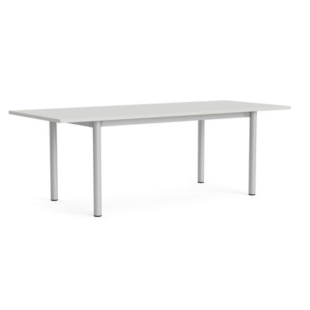HAY Living Überhang Esstisch Annex von Hay L: 220 cm, Linoleum Cloud Grey, Natural