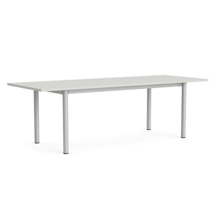 HAY Living Überhang Esstisch Annex von Hay L: 240 cm, Linoleum Cloud Grey, Natural