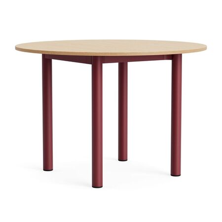 HAY Living Runder Esstisch Annex von Hay Ø: 110 cm, Eiche Wasser lackiert, Barn red