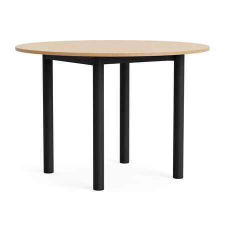 HAY Living Runder Esstisch Annex von Hay Ø: 110 cm, Eiche Wasser lackiert, Charcoal
