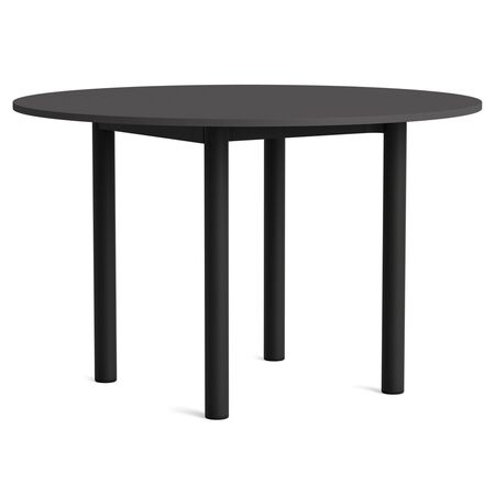 HAY Living Runder Esstisch Annex von Hay Ø: 110 cm, Linoleum Dark Grey, Charcoal