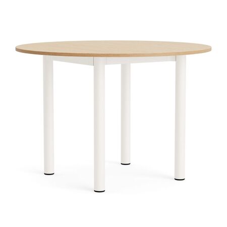 HAY Living Runder Esstisch Annex von Hay Ø: 110 cm, Eiche Wasser lackiert, Cream white