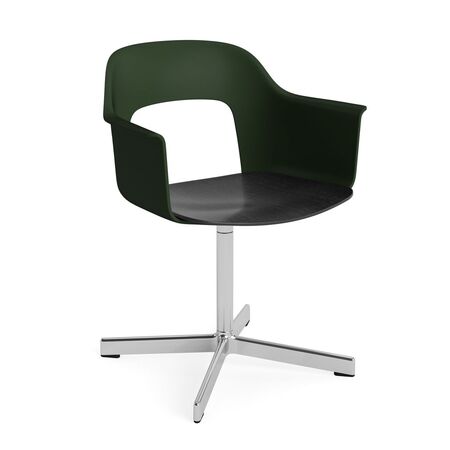 HAY Living Armlehnstuhl mit Drehgestell Layout 232 von Hay Bottle green, Aluminium poliert, Black