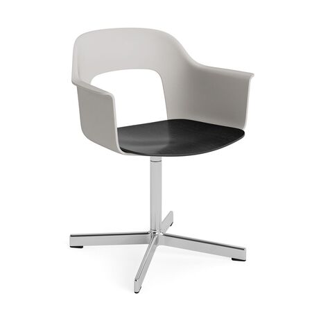 HAY Living Armlehnstuhl mit Drehgestell Layout 232 von Hay Sky Grey, Aluminium poliert, Black