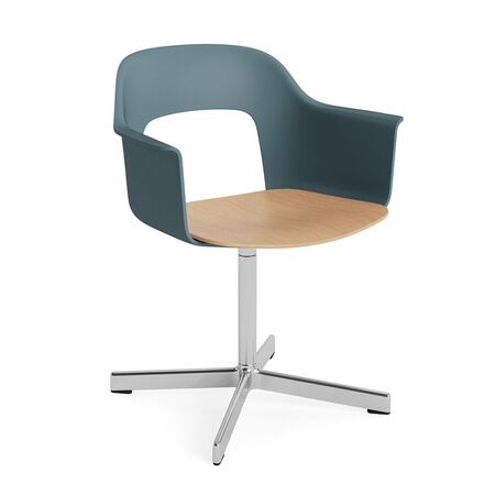 HAY Living Armlehnstuhl mit Drehgestell Layout 232 von Hay Ocean, Aluminium poliert, Natural 