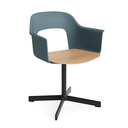HAY Living Armlehnstuhl mit Drehgestell Layout 232 von Hay Ocean, Schwarz pulverbeschichtet Aluminium, Natural 
