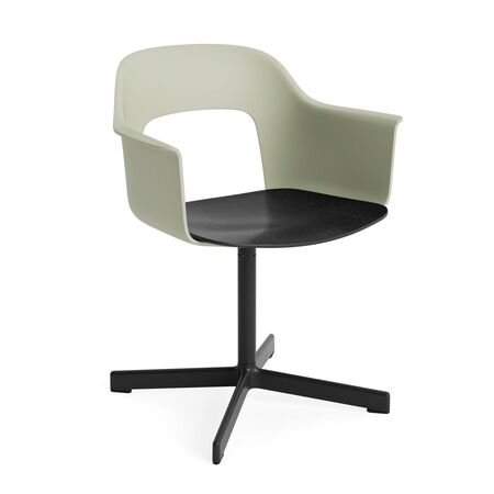 HAY Living Armlehnstuhl mit Drehgestell Layout 232 von Hay Pastel green , Schwarz pulverbeschichtet Aluminium, Black