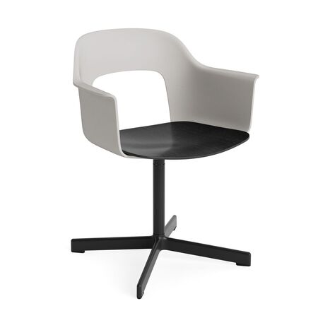 HAY Living Armlehnstuhl mit Drehgestell Layout 232 von Hay Sky Grey, Schwarz pulverbeschichtet Aluminium, Black